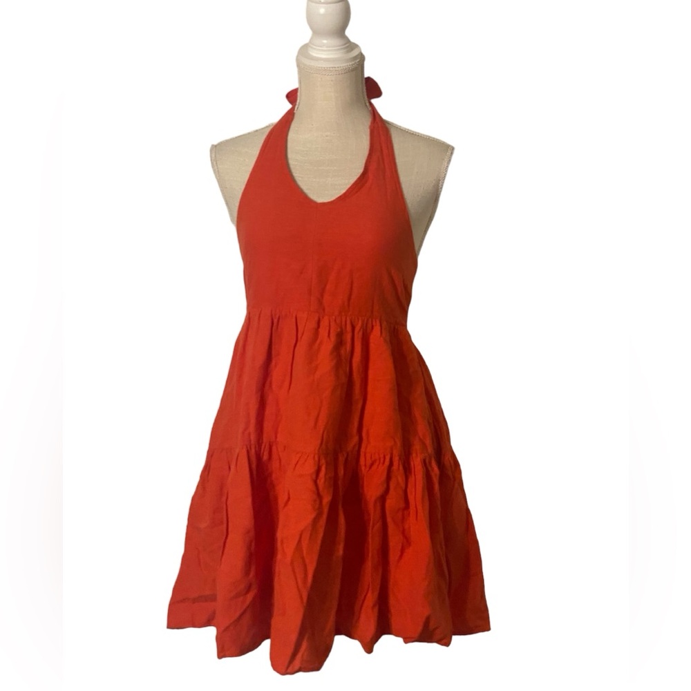 American Eagle Outfitters Red Halter Dress